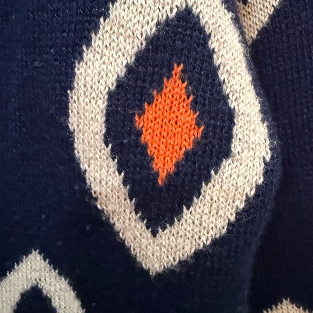 THML Blue and Cream Cardigan with Geometric Pattern Size M - Picture 6 of 6